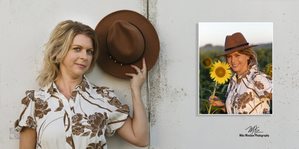 woman in sunflower field