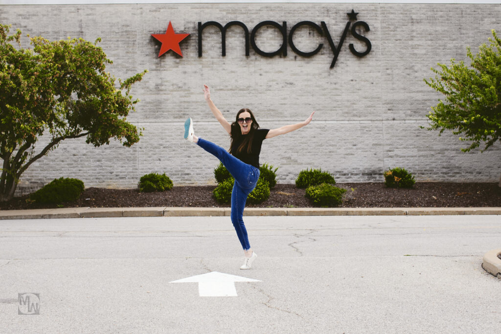 woman outside the mall